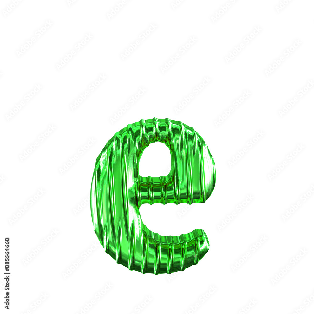 Fluted green symbol. letter e Fluted green symbol. letter e