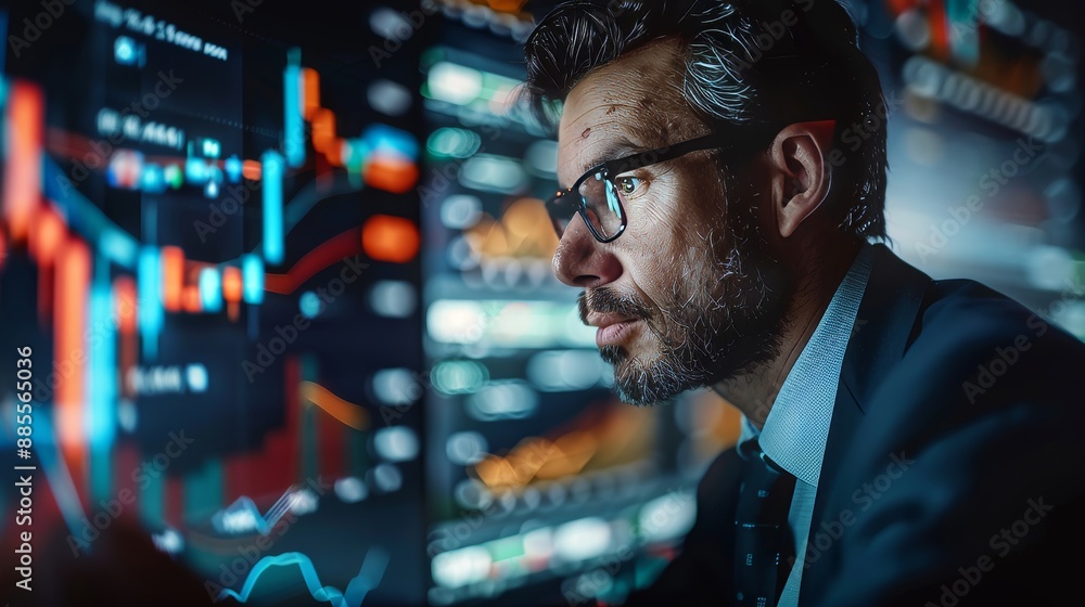 Explore the stock market trends with analytical visuals of businessman planning long term investments and future business growth Navigate towards success with smart strategies. Explore the stock market trends with analytical visuals of businessman planning long term investments and future business growth Navigate towards success with smart strategies.