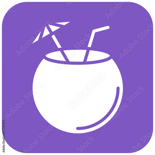 Coconut Drink vector icon. Can be used for Beverages iconset.