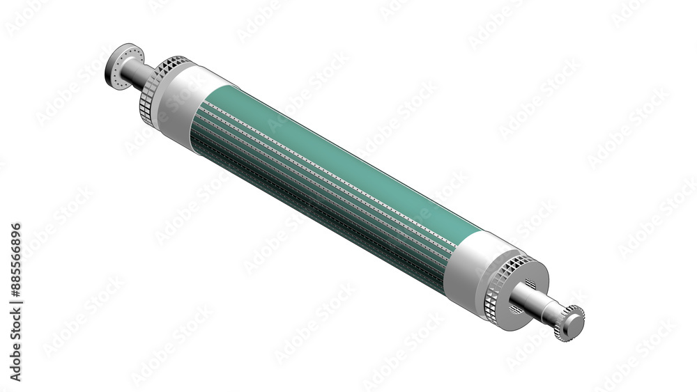Illustration showing a 2 pole synchronous generator rotor in isometric view Illustration showing a 2 pole synchronous generator rotor in isometric view