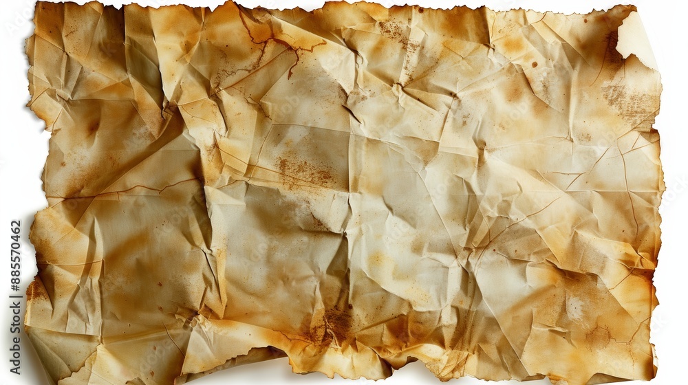 Crumpled and stained old parchment paper texture background Crumpled and stained old parchment paper texture background