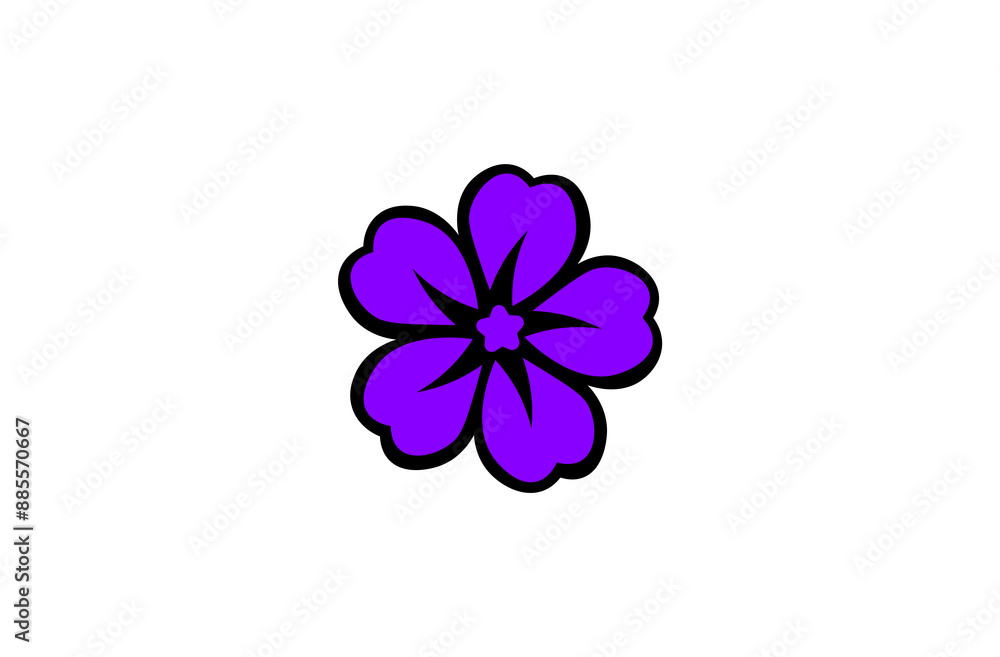 Vector illustration of cartoon forget-me-not on white background Vector illustration of cartoon forget-me-not on white background