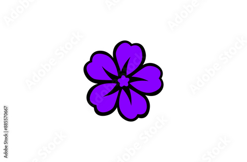 Vector illustration of cartoon forget-me-not on white background