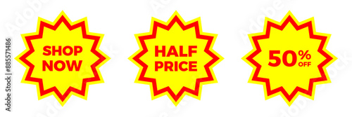 Half price sale red and yellow star sticker set shop now
