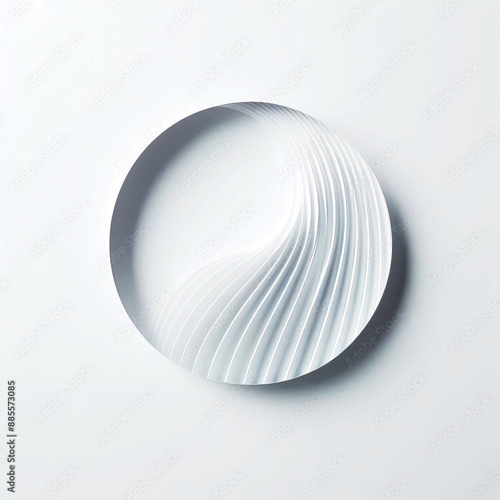 Abstract circular white paper cut texture on white background Abstract circular white paper cut texture on white background