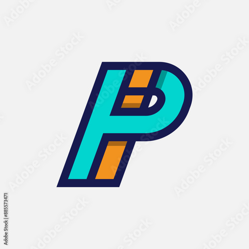 Initial Letter IP or PI Logo, Monogram Logo letter I with P combination, design logo template element, vector illustration