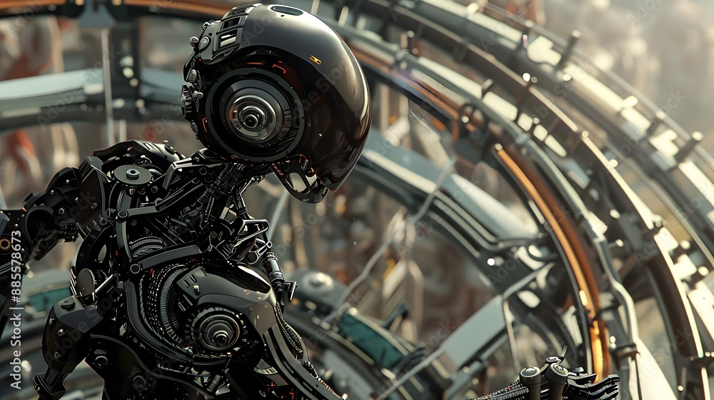 Advanced Robotic Mechanism in Sleek Industrial Design Advanced Robotic Mechanism in Sleek Industrial Design