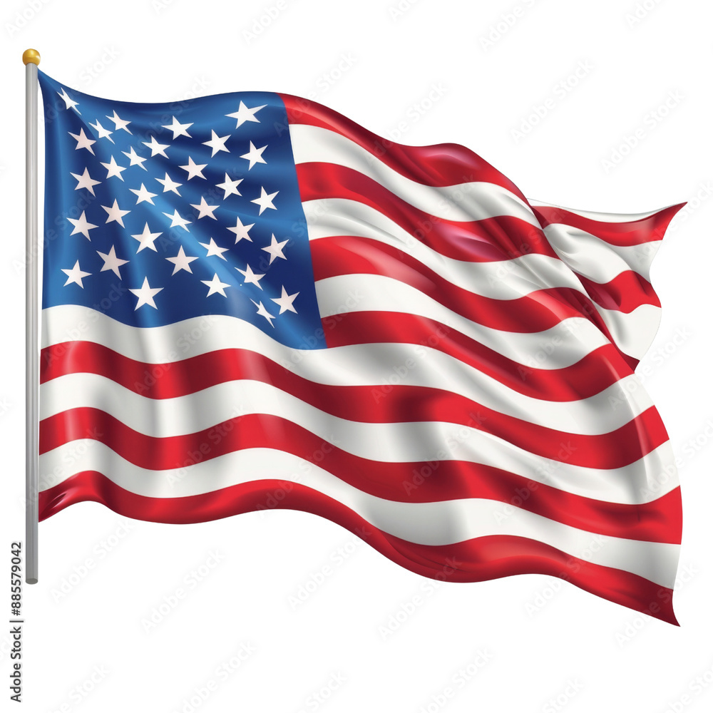 The USA national flag isolated on transparent or white background The USA national flag isolated on transparent or white background
