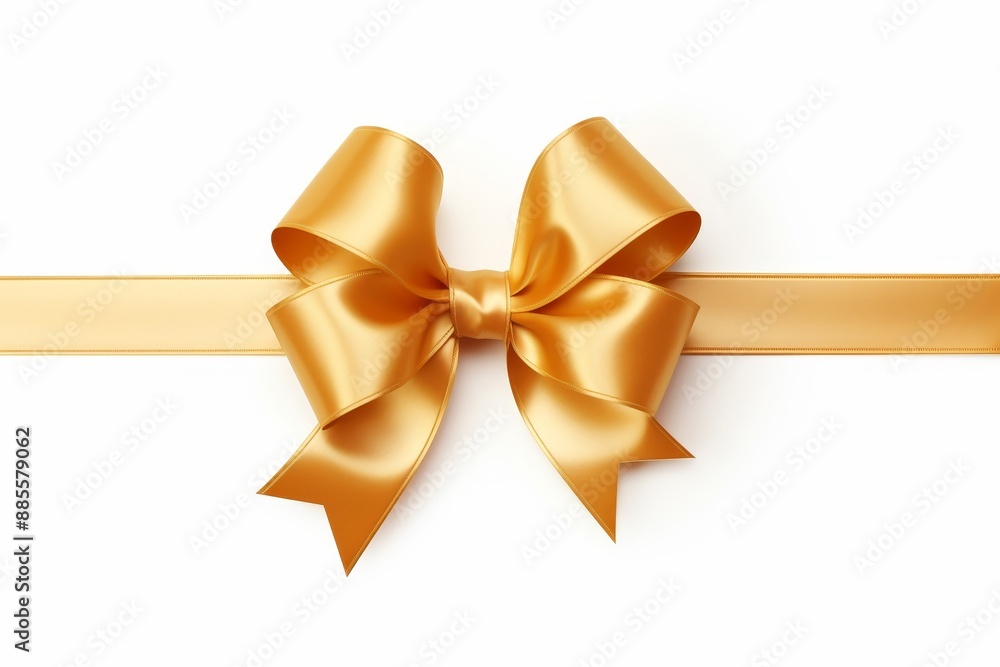 Golden gift ribbon on white background. Golden gift ribbon on white background.