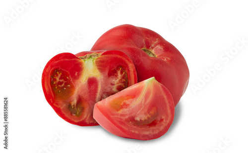 Red tomatoes isolated on white background