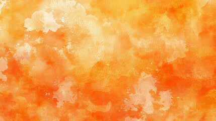Orange watercolor painting soft textured on wet white paper background Orange watercolor background