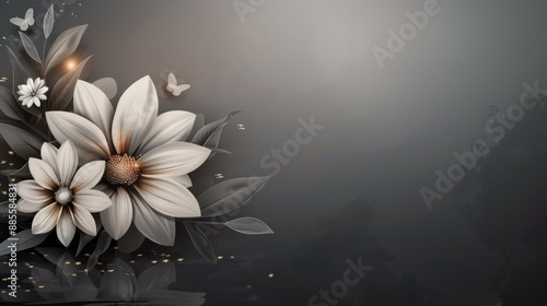 Condolence card with flower in loving memory illustration
