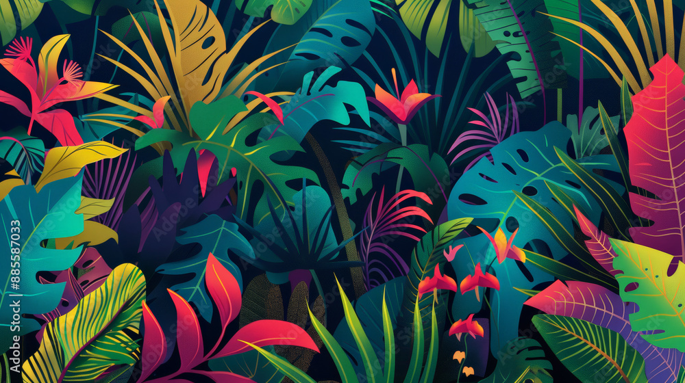 tropical plant elements background tropical plant elements background