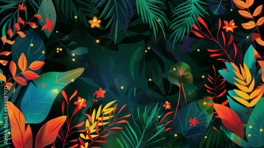 tropical plant elements background tropical plant elements background