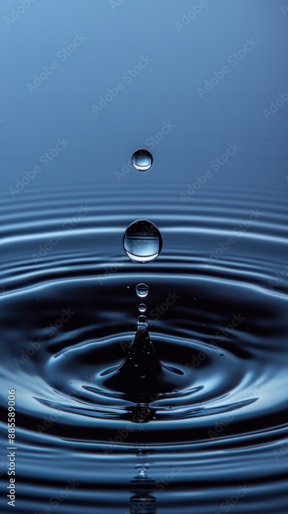 Close-up of water droplets creating ripples on a smooth surface, capturing the beauty and tranquility of nature in motion. Close-up of water droplets creating ripples on a smooth surface, capturing the beauty and tranquility of nature in motion.