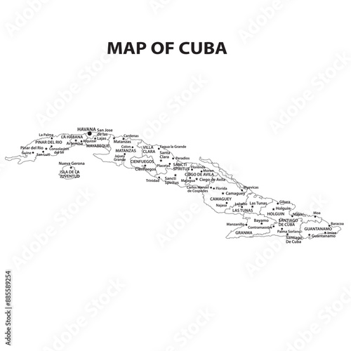Geography politics map of countries. Map of venezuela, mexico, cuba with country capital, state capital and major city.