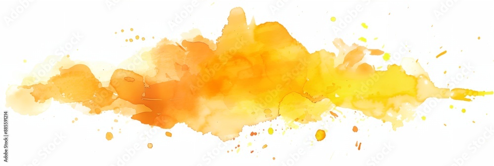 Splash of yellow and orange paint on a white background. The colors are bright and vibrant, creating a sense of energy and excitement. The splatter effect gives the impression of movement Splash of yellow and orange paint on a white background. The colors are bright and vibrant, creating a sense of energy and excitement. The splatter effect gives the impression of movement