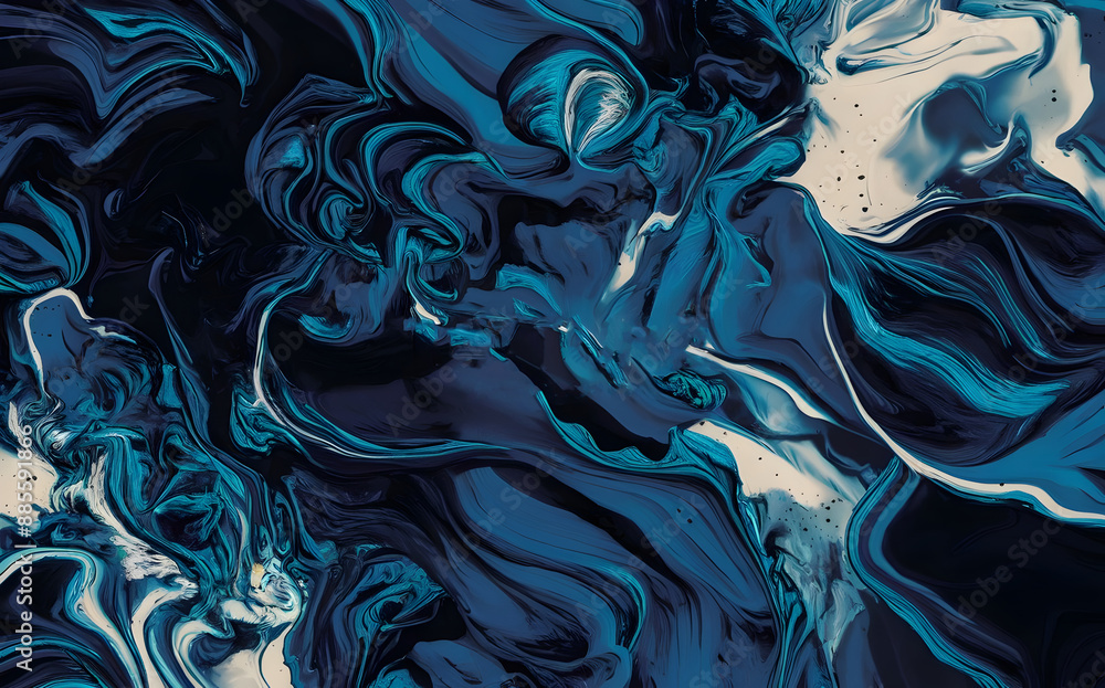 Obraz premium Blue shades abstract marble painting background. Abstract painting, can be used as a trendy background for wallpapers, posters, cards, invitations, websites.