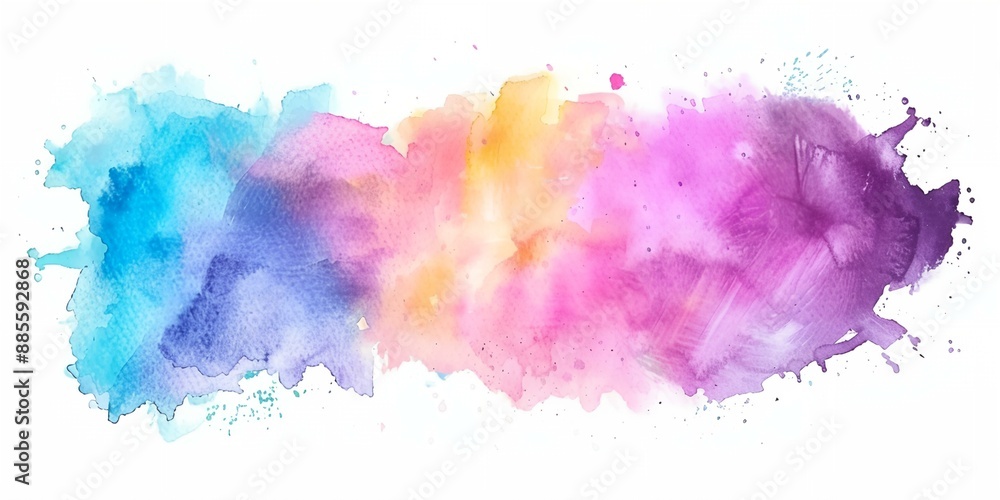 Obraz premium Colorful splash of paint with a rainbow of colors. The colors are bright and vibrant, creating a sense of energy and excitement. The splatter of paint appears to be in motion