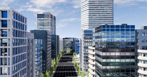 Foto View of skyscrapers in center of the business district
