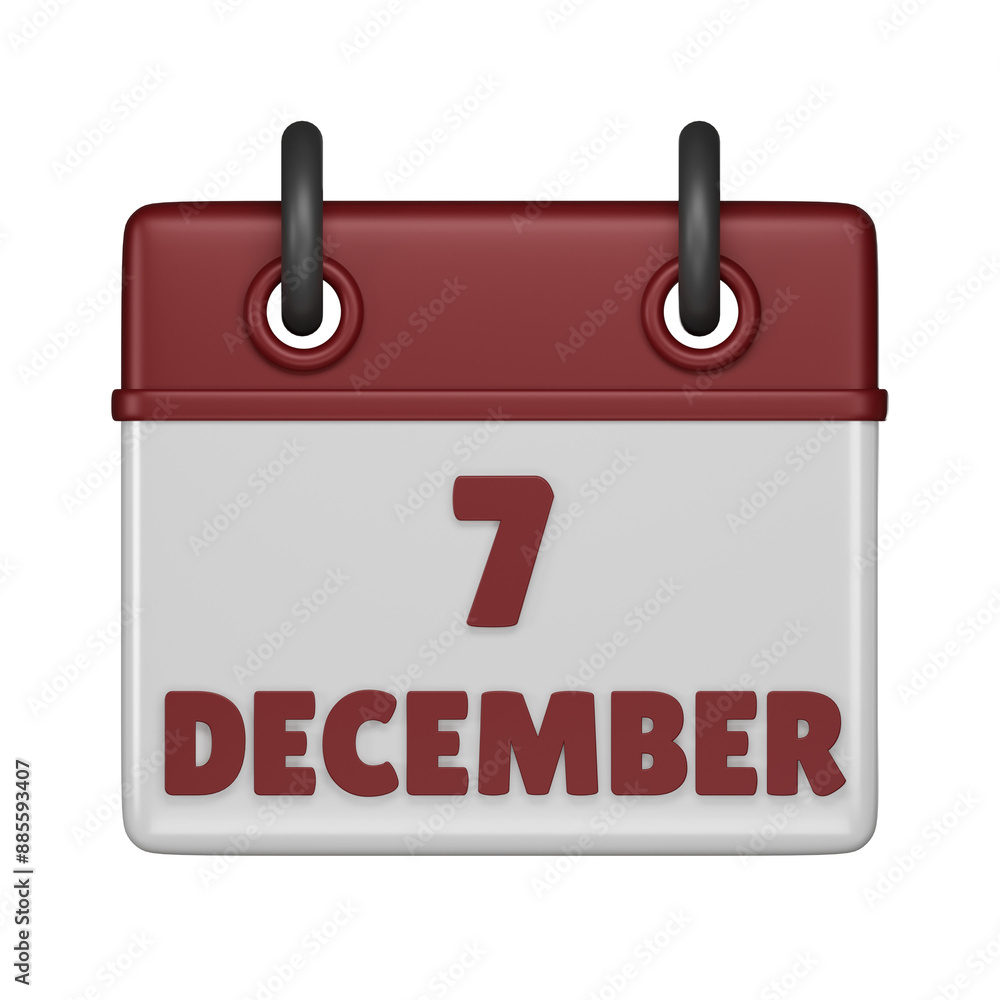 7 December Calendar 3d icon 7 December Calendar 3d icon