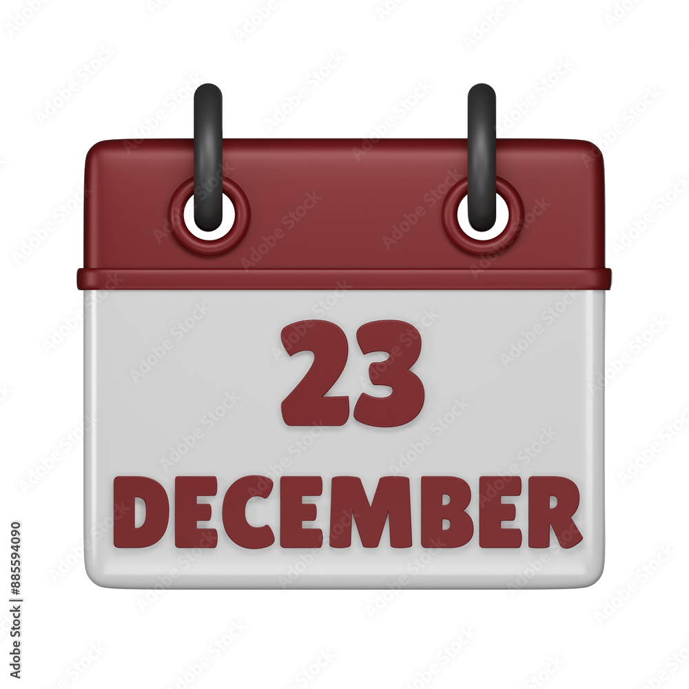 23 December Calendar 3d icon 23 December Calendar 3d icon