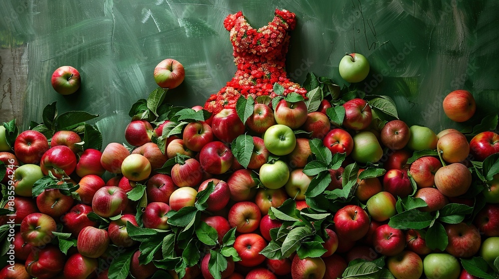 A dress made by apples A dress made by apples
