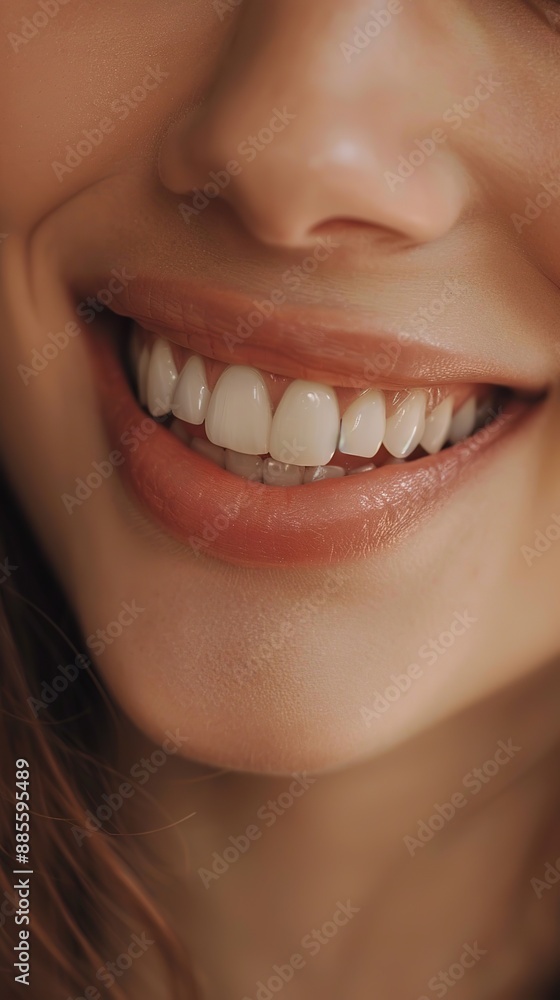 Fototapeta premium Close-Up of Smiling Woman's White Teeth
