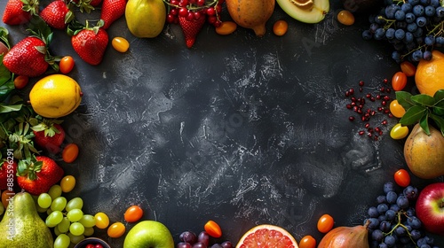Raw fruit on a single-color background. A fresh and healthy wallpaper. © IgitPro