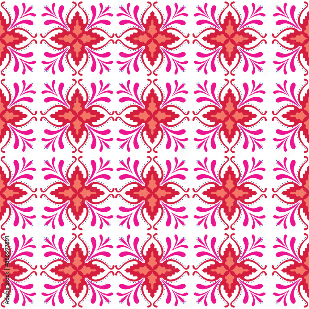 Seamless tiles background. Mosaic pattern for ceramic in dutch, portuguese, spanish, italian style, Vector Tile Pattern, Lisbon Arabic Floral Mosaic, Mediterranean Seamless Ornament, Geometric Folk Seamless tiles background. Mosaic pattern for ceramic in dutch, portuguese, spanish, italian style, Vector Tile Pattern, Lisbon Arabic Floral Mosaic, Mediterranean Seamless Ornament, Geometric Folk