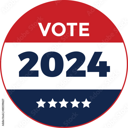 vote button lapel for America 2024 elections