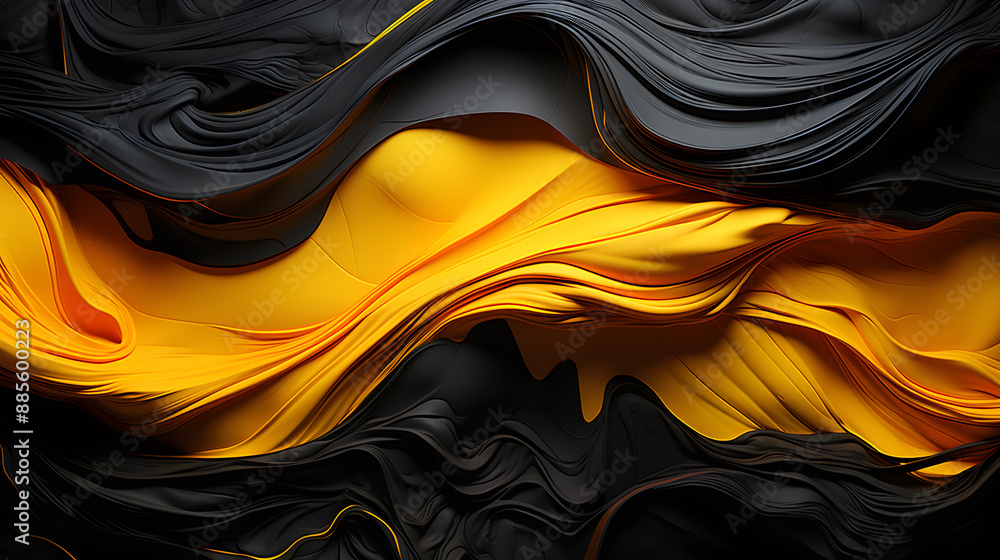 an abstract illustration of yellow and black fluid pattern and textures graphic background an abstract illustration of yellow and black fluid pattern and textures graphic background