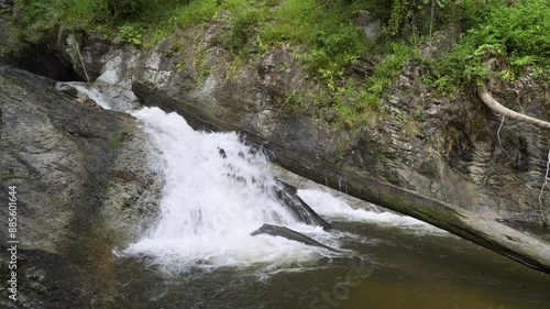 Beautiful waterfall in tropical forest in Chae Son National Park, Lampang, Thailand