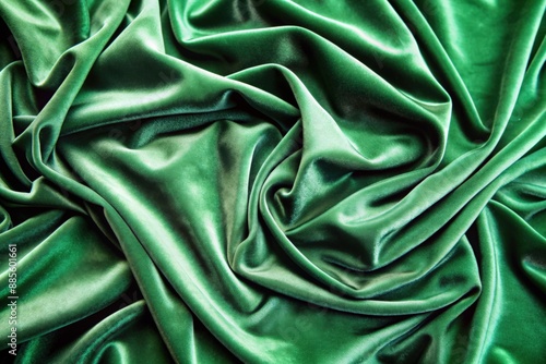 velor green crumpled material background photo