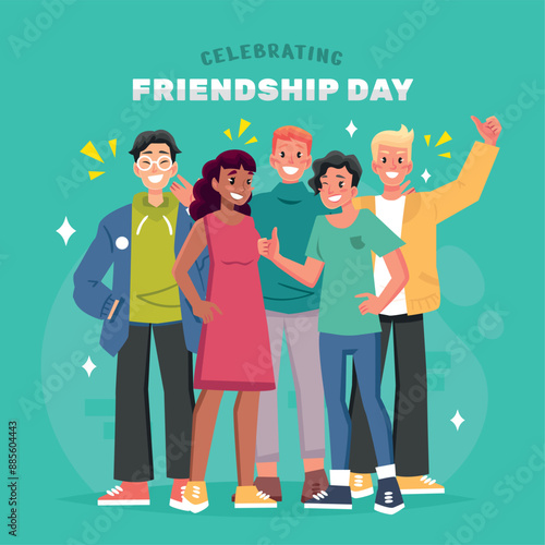 Hand drawn friendship day text illustration
