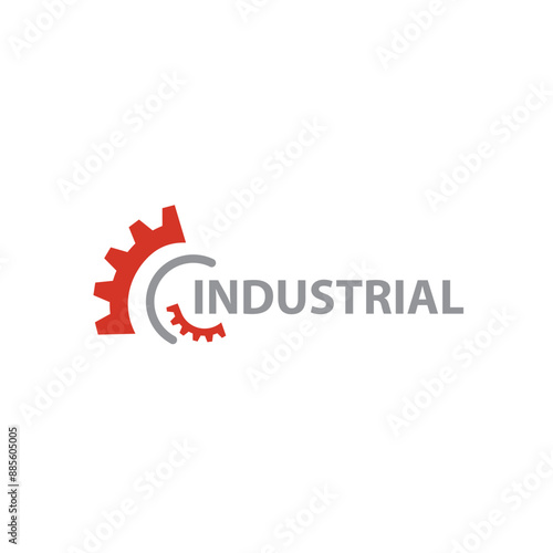 industry logo icon vector with gears