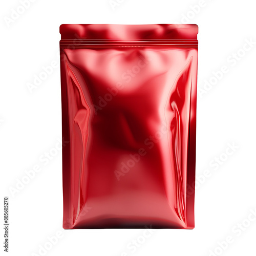 Red aluminium stand up packaging bag clip art photo