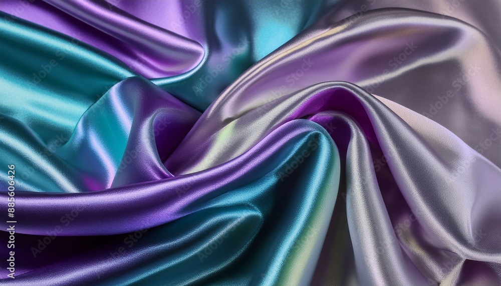 Obraz premium Luxurious iridescent fabric textures rippling in soft folds