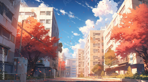 Classic anime art Background cinematic cell, beautiful anime movie. photo