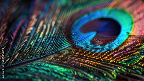 close up peacock feather texture background