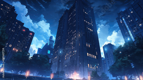 Classic anime art Background cinematic cell, beautiful anime movie. photo