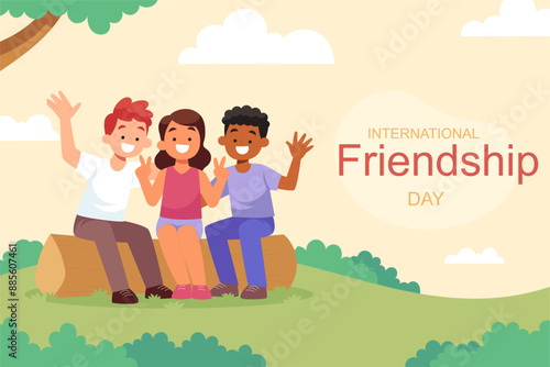 Hand drawn friendship day text illustration
