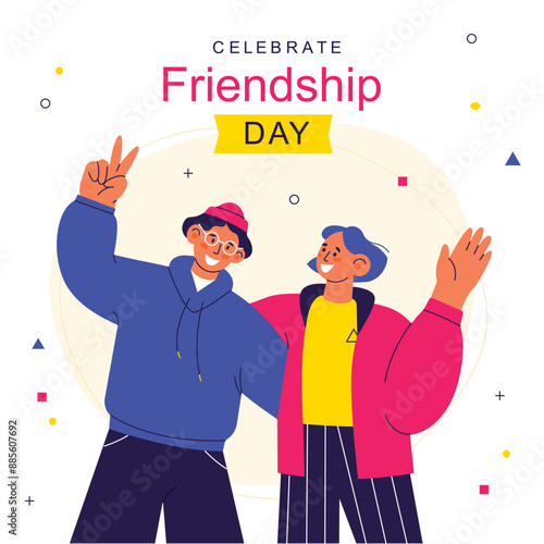 Hand drawn friendship day text illustration
