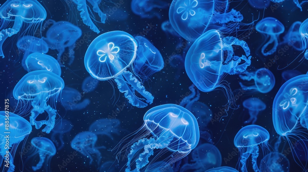Jellyfish pattern background Jellyfish pattern background