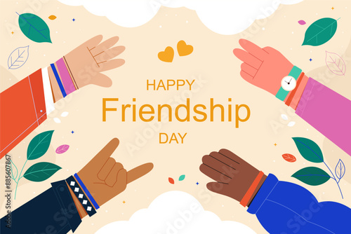 Hand drawn friendship day text illustration

