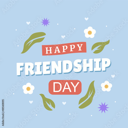 Hand drawn friendship day text illustration
