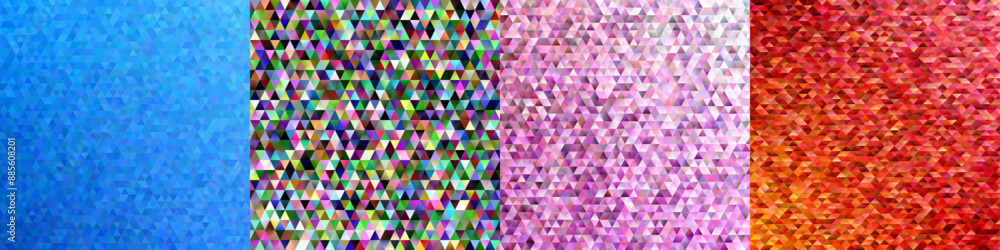 Abstract triangle polygon background set Abstract triangle polygon background set