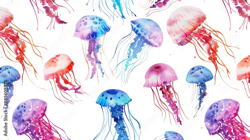 Jellyfish pattern background Jellyfish pattern background