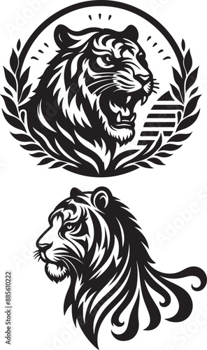 Wallpaper Mural Tiger hade vector silhouette art design Torontodigital.ca