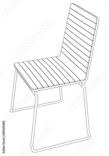 Chair isolated on white background in different positions. Line graphics icon. Vector illustration